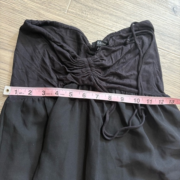 Raviya Strapless Sheer Maxi Cover Up Halter Sz S  Black Gray Ombre Side Slit - Picture 6 of 7